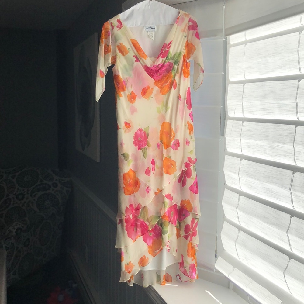 Cattiva silk chiffon floral dress
